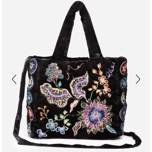 Johnny Was PACIFICA QUILTED VELVET TOTE